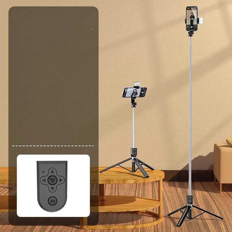 Z6S 1.6m Bluetooth selfie stick tripod with round light and phone holder on a desk
