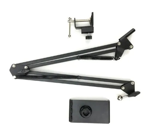 Lazy flat universal phone holder bracket with rotary joint for iPad and iPad Mini, available in black or white.