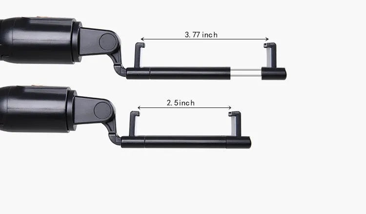 Bluetooth selfie stick tripod folded at 195mm in A White colour, compatible with iPhone Android and Huawei smartphones