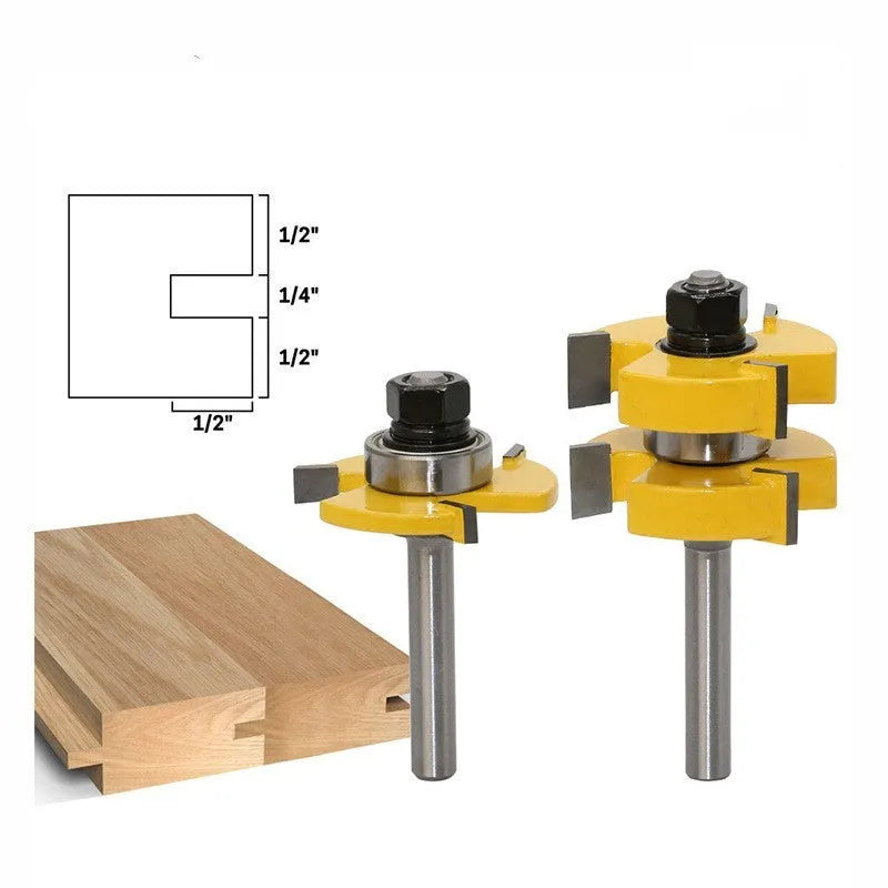 Carbide T-slot woodworking milling cutter with straight handle and 8 mm shank