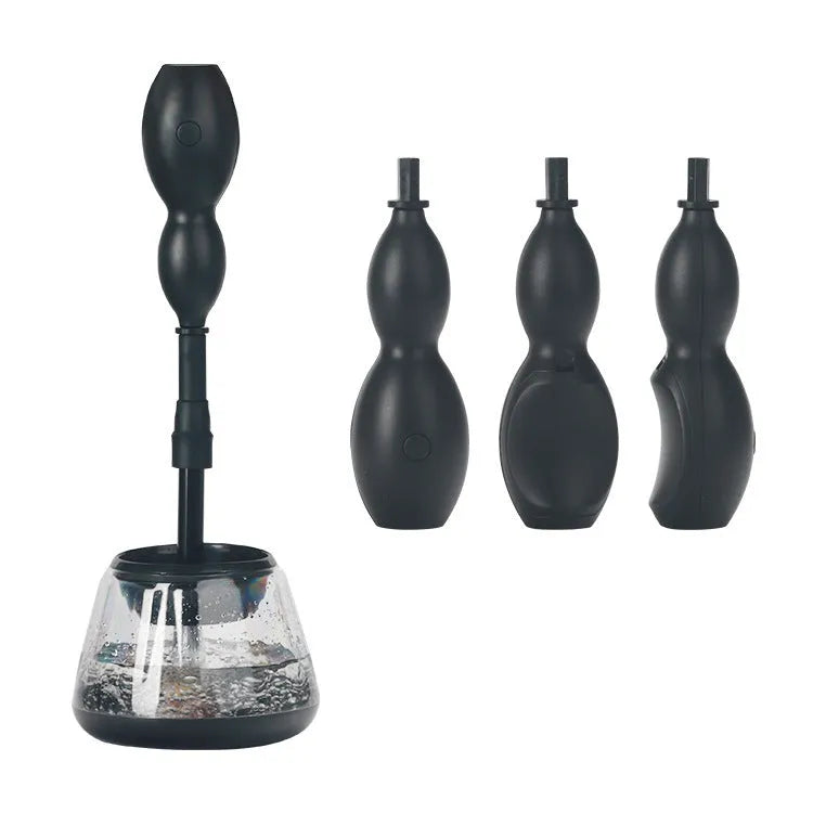 Electric makeup brush cleaner machine with three silicone cans in carton packaging