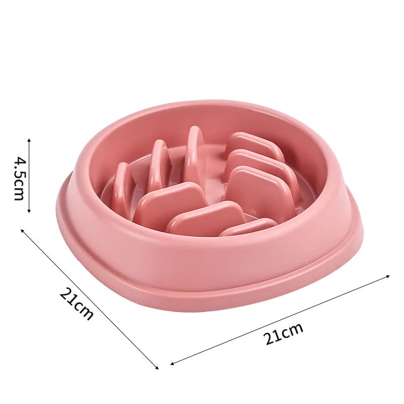 Slow feeder dog and cat bowl in yarn ball style, large capacity, PP, available in blue green pink yellow