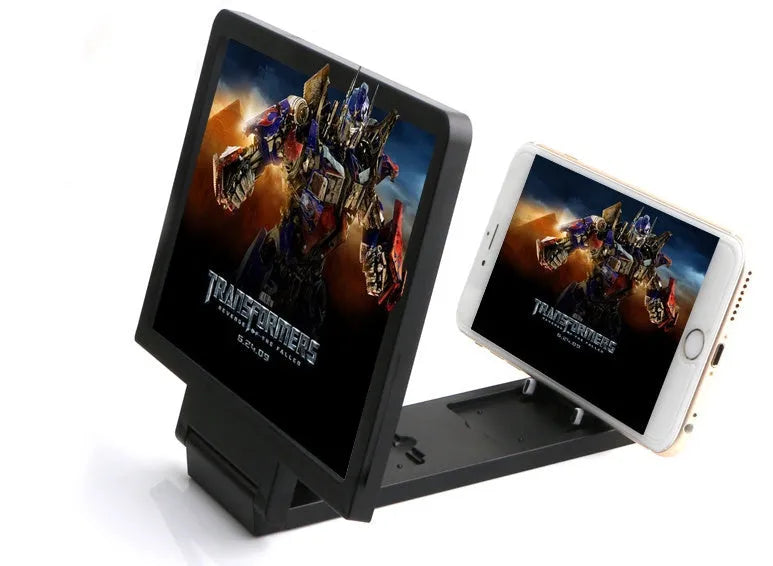 Black and white portable screen amplifier magnifier measuring 18cm long by 12cm wide