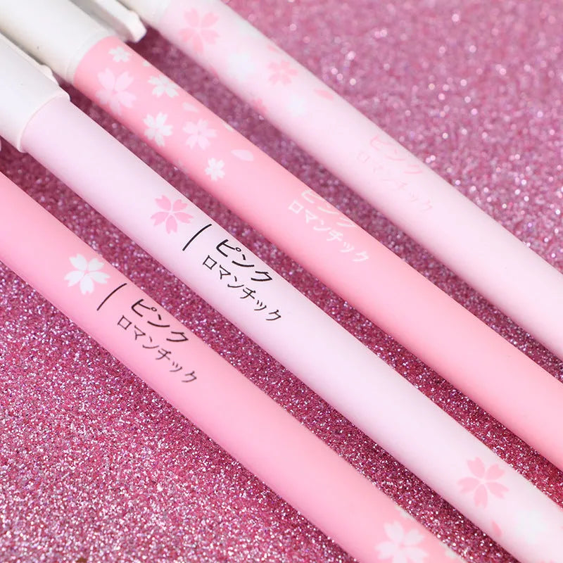 Sakura gel pen set showing 0.35mm and 0.5mm fine point pens with plastic bodies and metal refills