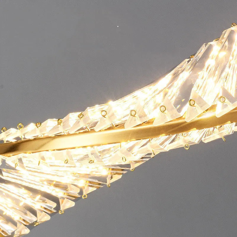 Crystal chandelier with LED light, iron body, 1000mm diameter, 76mm height, for dining table