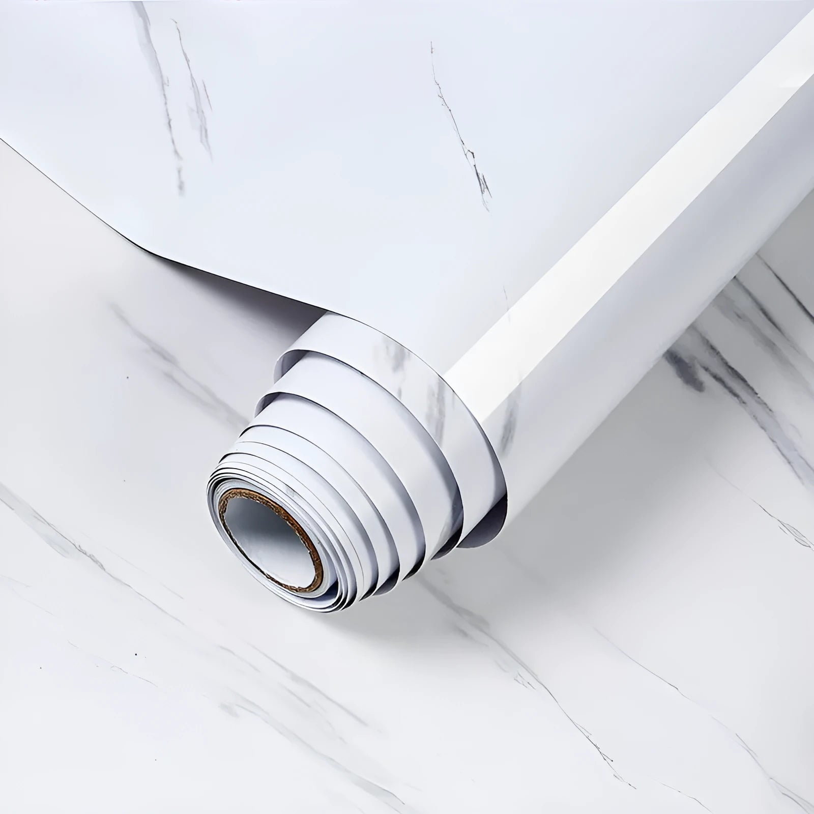 Roll of marble pattern waterproof PVC sticker, 2 metres long by 40cm wide, for kitchen splashback protection.