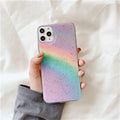 Rainbow gradient striped TPU protective case for iPhone