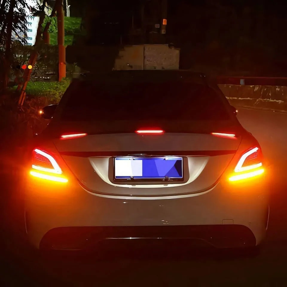 1.2 metre and 1.3 metre automobile LED streamer tail turn signal accessory on a car boot.
