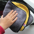 Double-sided coral fleece car wash towel in 30x30cm, 30x40cm, and 30x60cm sizes, polyester nylon microfibre