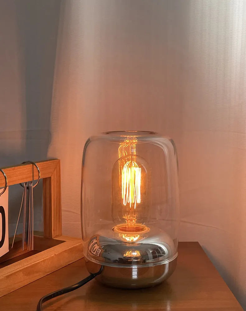 Geometric glass essential oil aromatherapy lamp with modern design