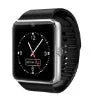 Smart watch with 1.54 inch touch screen and black silicone strap on a wrist
