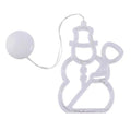 LED Christmas suction cup chandelier with Santa, elk, and snowman designs on window