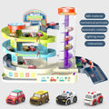Children's Adventure Steering Wheel Car Building Parking Lot Intelligence Brain Rail Car with electric manual dual mode plastic construction urban traffic rail