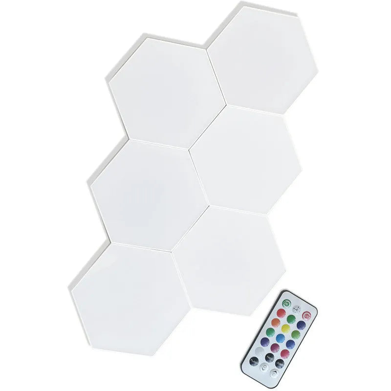 Hexagon quantum wall lamp with plastic shade, G4 holder, 103 x 90 x 30 mm, modular 1 3 6 10 lamp options