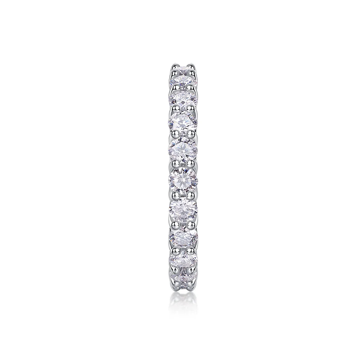 Rose moissanite wedding ring in platinum-plated S925 silver, on display with GRA certificate and gift box