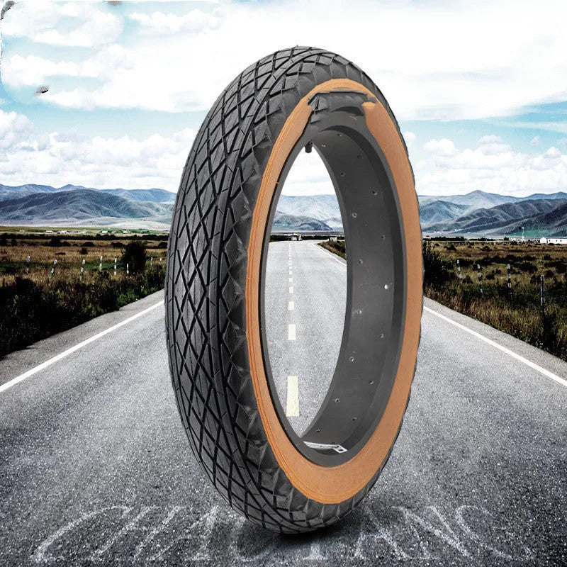 20x4.0 inch brown rubber tyre with skin edge detailing for electric beach cars and snowmobiles