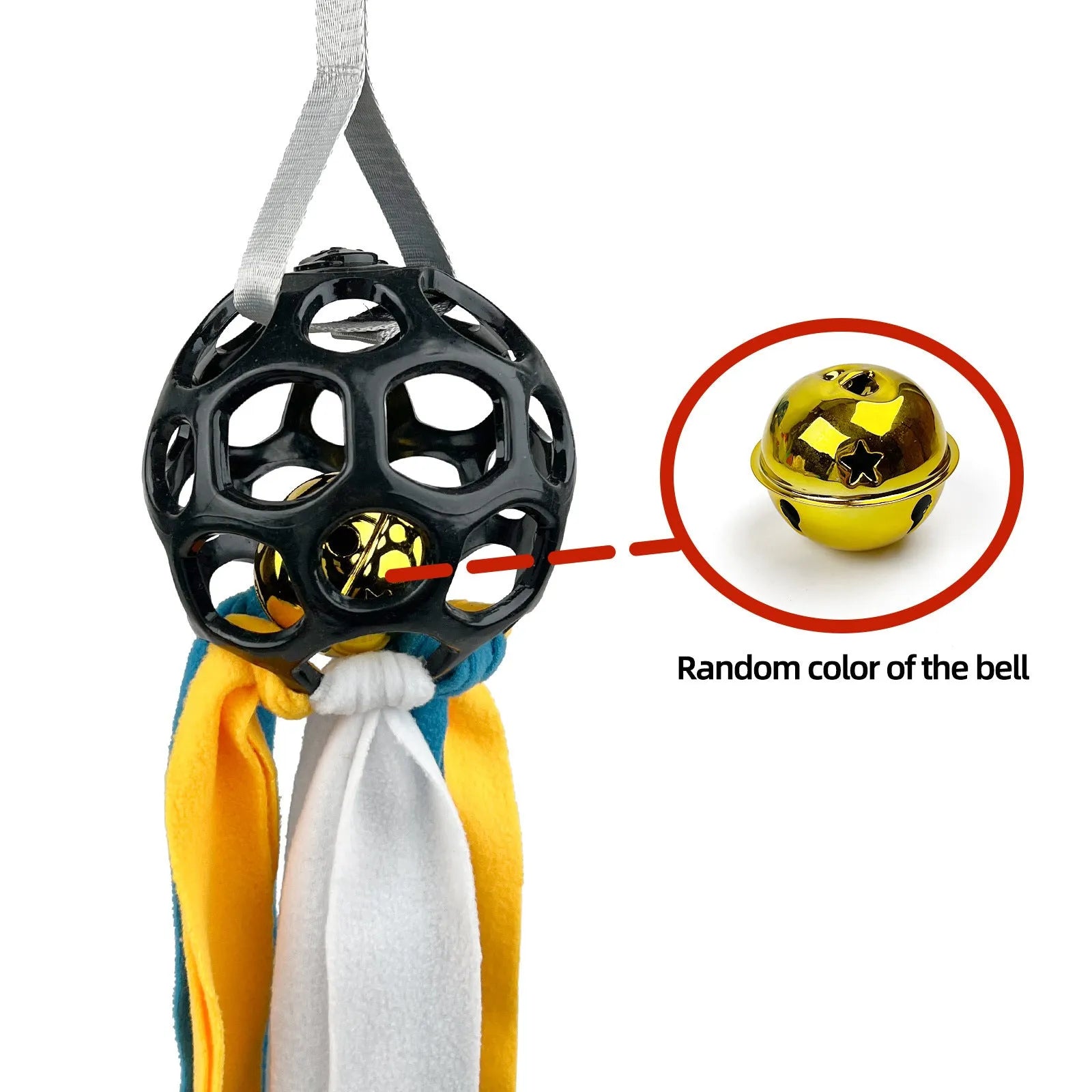 Interactive hollow ball pet toy with TPR sound mechanism in multiple colours for dogs and cats