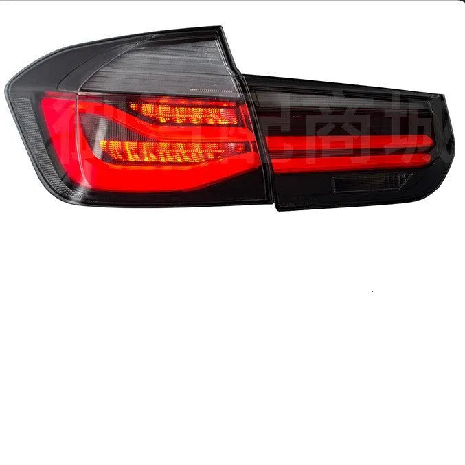 Modified BMW 3 Series tail light assembly with streamer LED pattern in red or smoked black finish