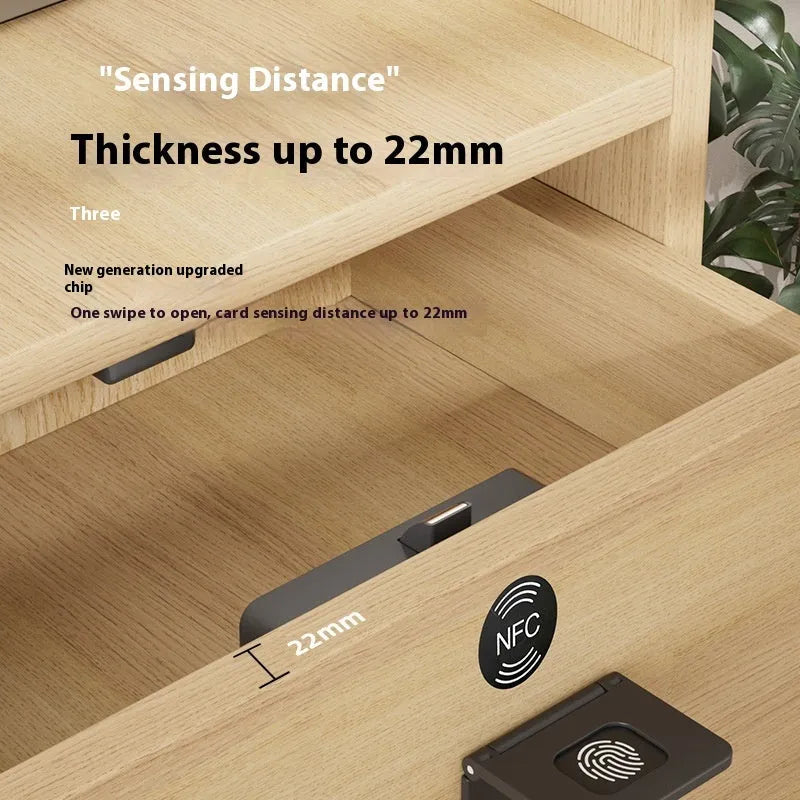 F079 removable card invisible drawer lock with no-punch installation for furniture