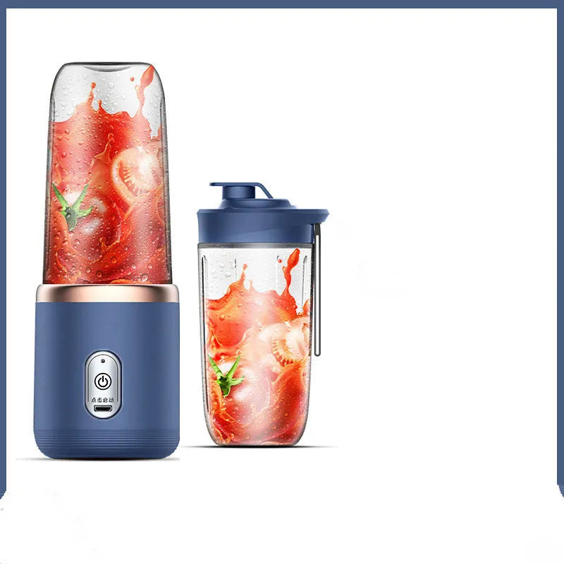 Tunisian dark blue 6-blade USB portable blender with 400ml cup and USB cable