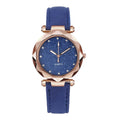 Starry watch with round 34mm dial, alloy case, imitation leather strap, and onion crown in a colour option