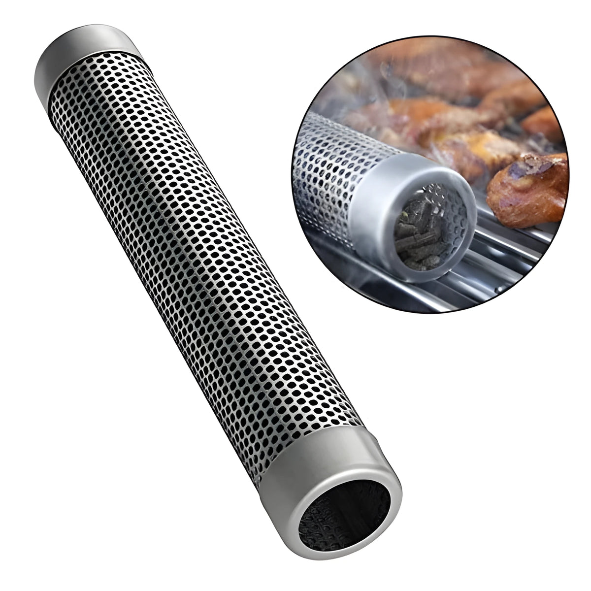 Food grade stainless steel BBQ smoke absorber, round 6 inch and 12 inch sizes, polished finish