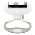 Dog comb knot remover with dual density heads and multi-angle rotation in white, blue, pink colour options