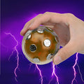 Gold electric shock ball with red and blue LED lights and automatic shutdown function