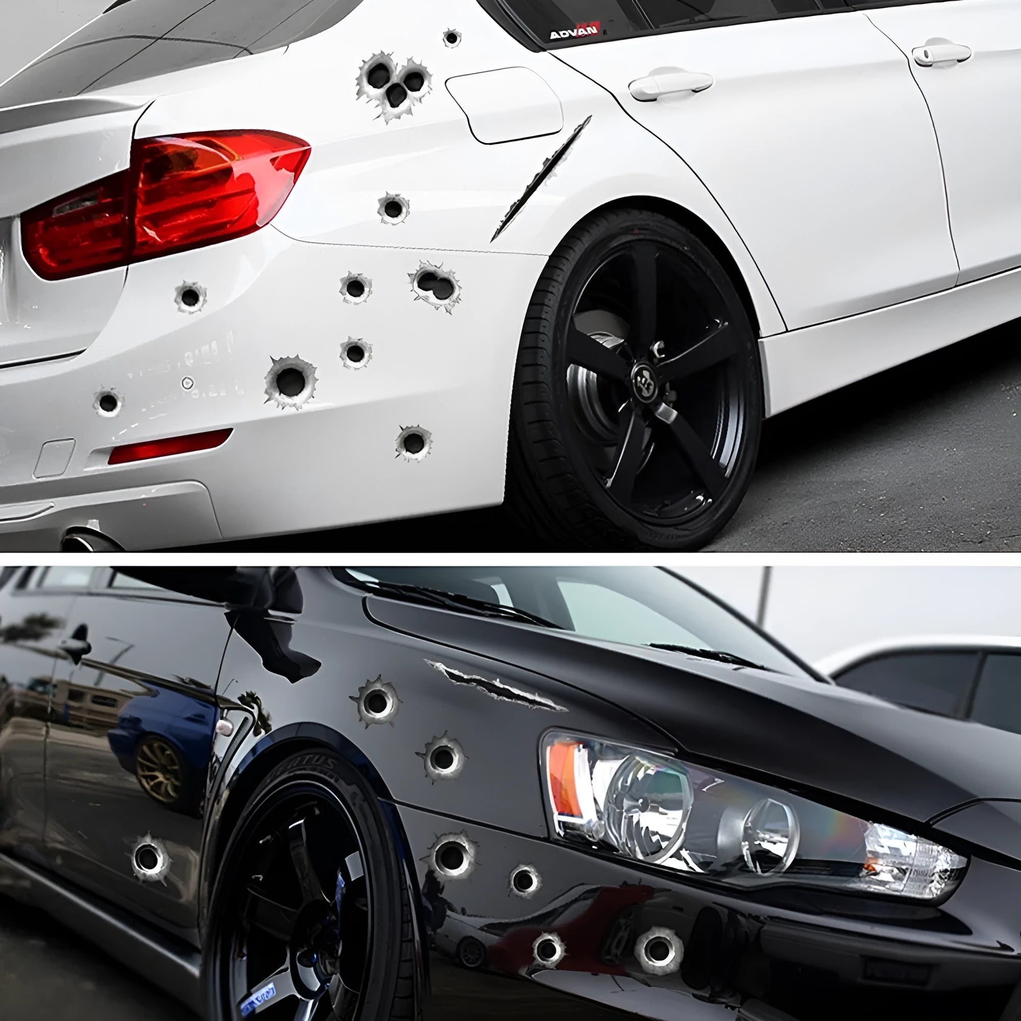 Car scratch simulation bullet hole crack sticker 21x30cm vinyl decal four styles