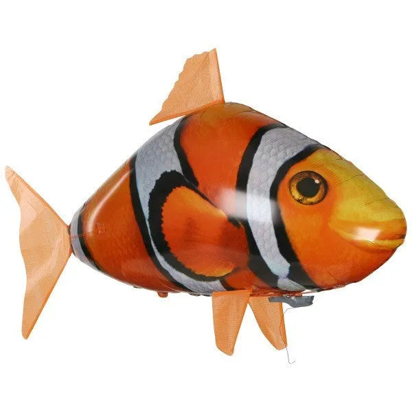 Remote control shark inflatable balloon with infrared controller showing 57 inch length