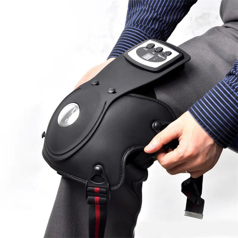 Portable infrared knee and shoulder massager with adjustable temperature control and therapeutic pads