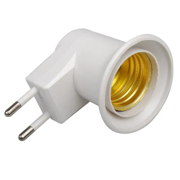 White wall plug-in E27 lamp holder with switch, bakelite construction with aluminium-plated copper lamp ring
