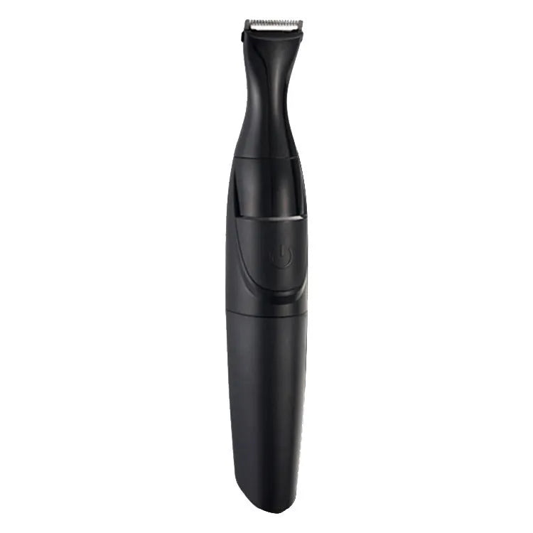 Men's electric trimmer set with black reciprocating shaver, attachments, and positioning combs