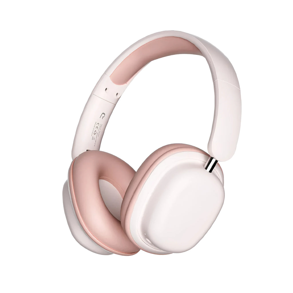 SY-T1 lightweight foldable wireless Bluetooth headphones in black with plug-in noise reduction microphone