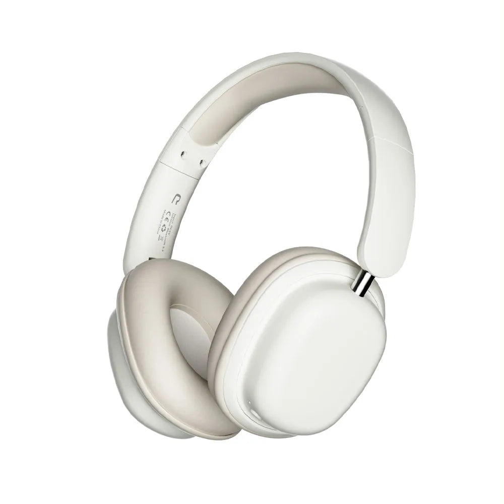 SY-T1 lightweight foldable wireless Bluetooth headphones in black with plug-in noise reduction microphone