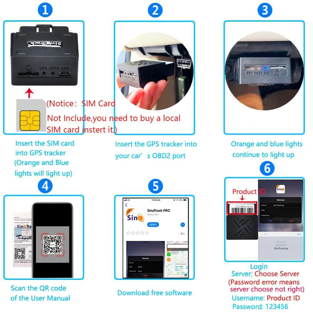 16 PIN OBD plug and play car tracker with battery box line or battery and box options