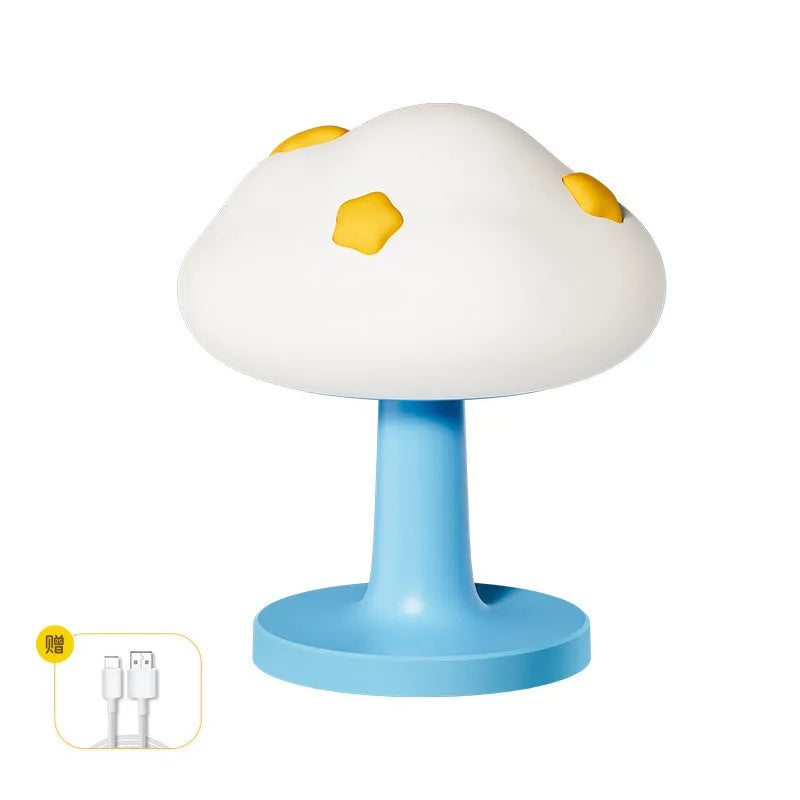 USB charging creative cloud silicone pat lamp with flower shape, cloud night light basic style, 128x103x151mm