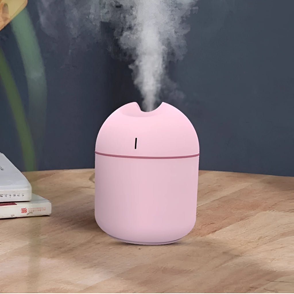 Aromatherapy humidifier white pink green with 1L tank and USB power