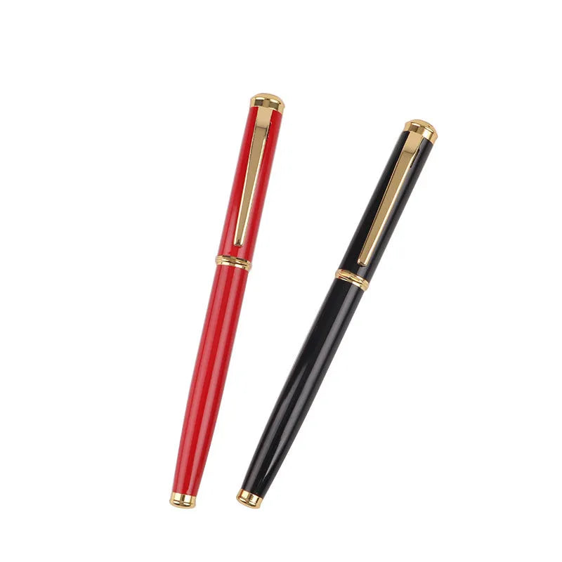 Red and black metal fountain pen with 0.5mm Yijin nib for business and student writing