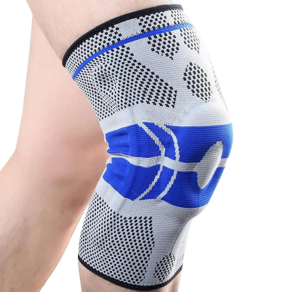 Spandex sports knee pads for adults in black, suitable for running and cycling
