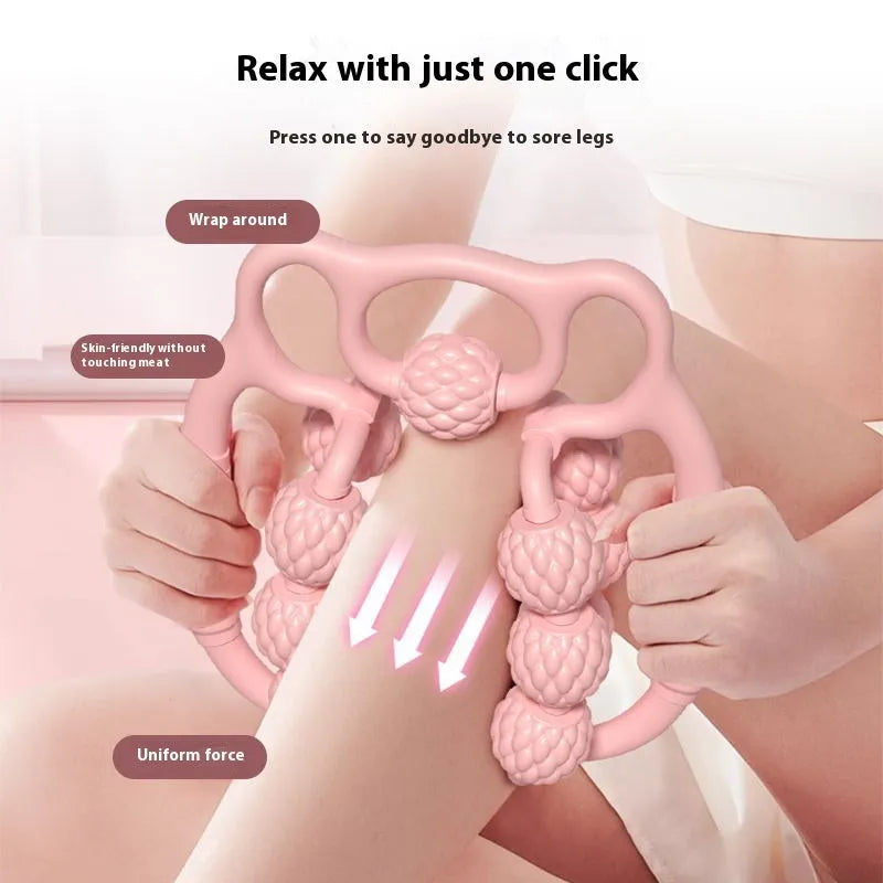 Bear double row ring clip leg massager in cherry powder pink, bubble green, and milk shell purple colour options