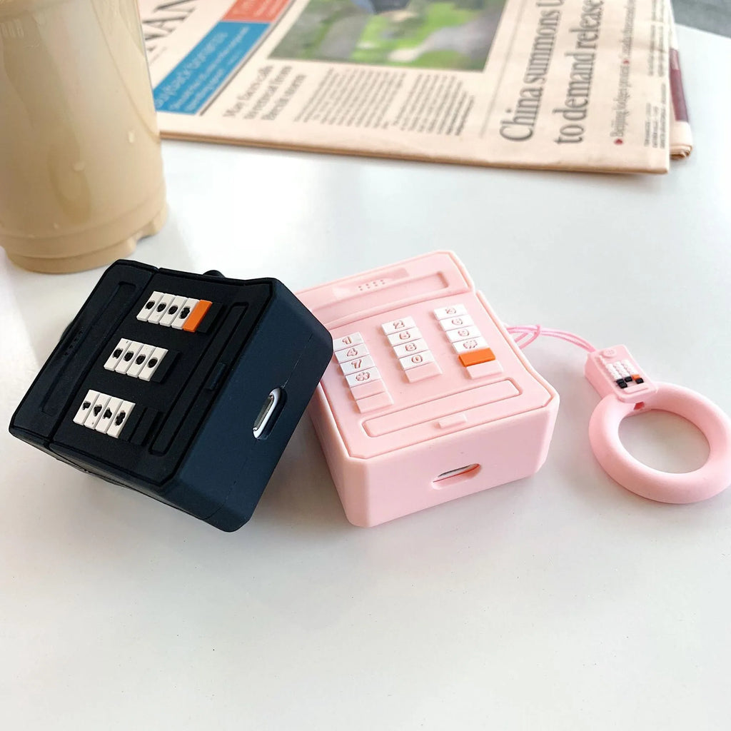 Silicone AirPods case for 1st and 2nd generation in pink or black, anti-knock cartoon cover