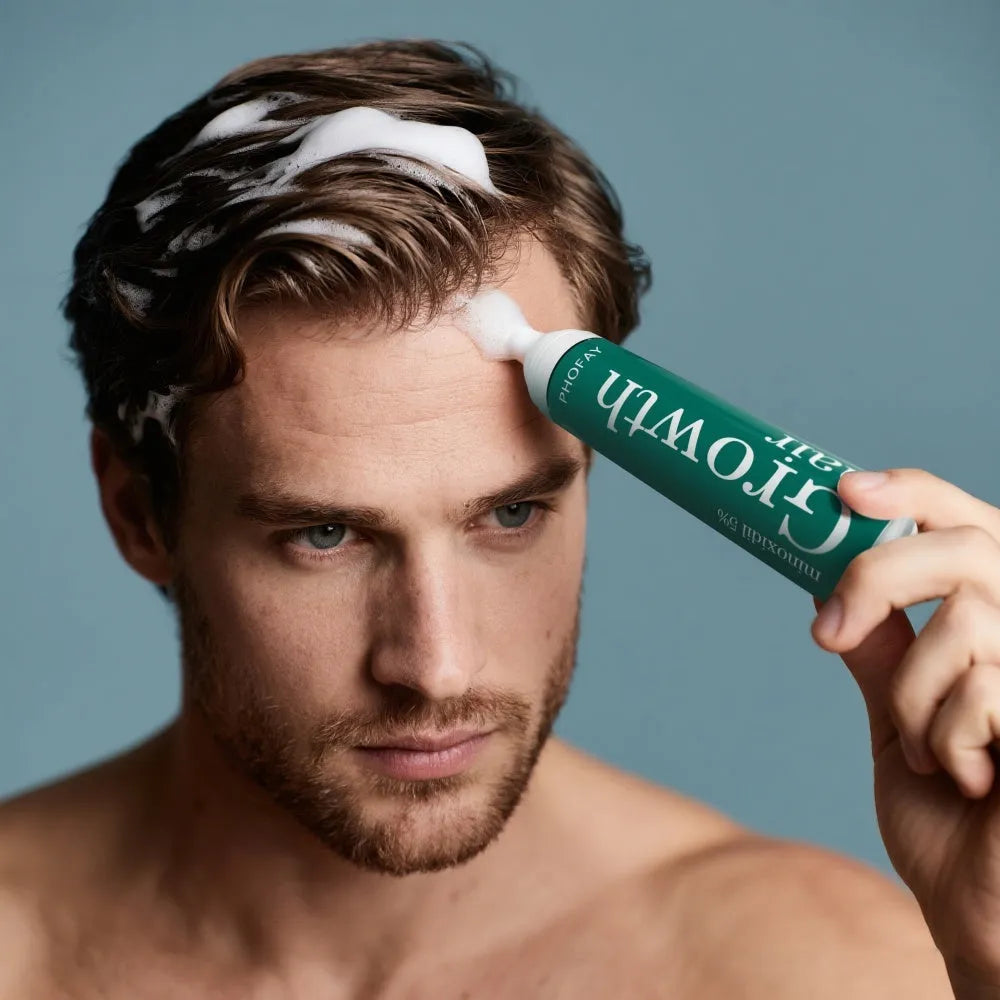 CH004 Minoxidil 5% Anti-Hair Loss Mousse 60ml aerosol canister with applicator nozzle