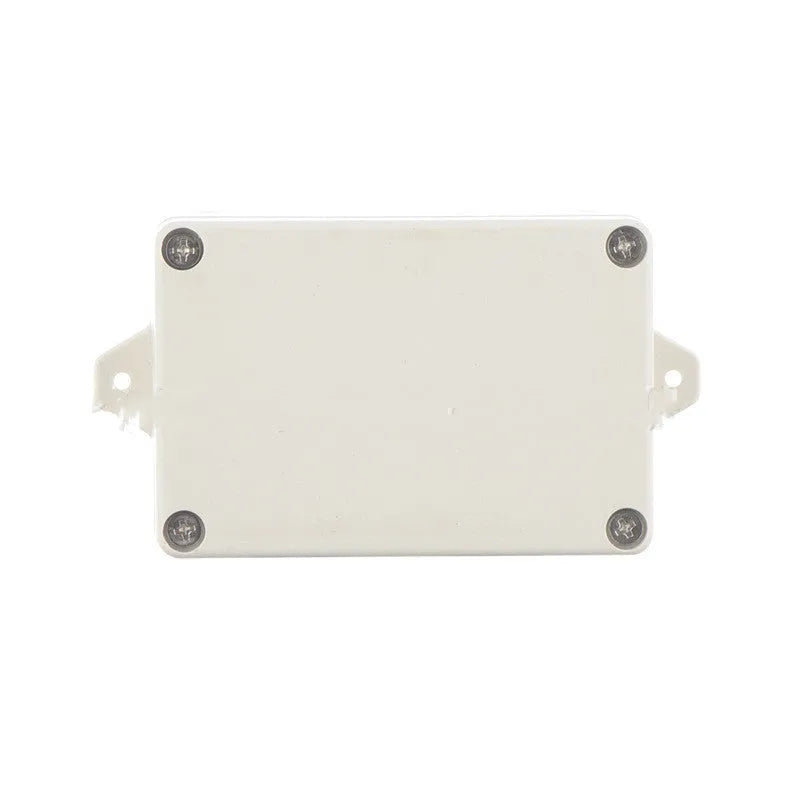 Black ABS plastic waterproof instrument box for security system power supply.