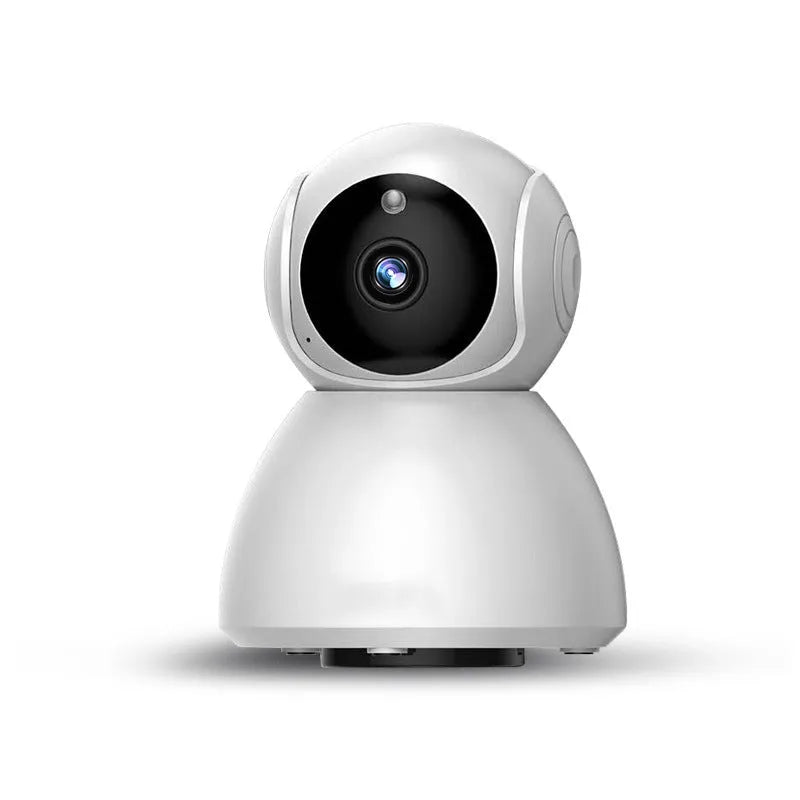 White 2MP 1080P wireless hemispherical indoor security camera with Wi-Fi and 64GB card slot