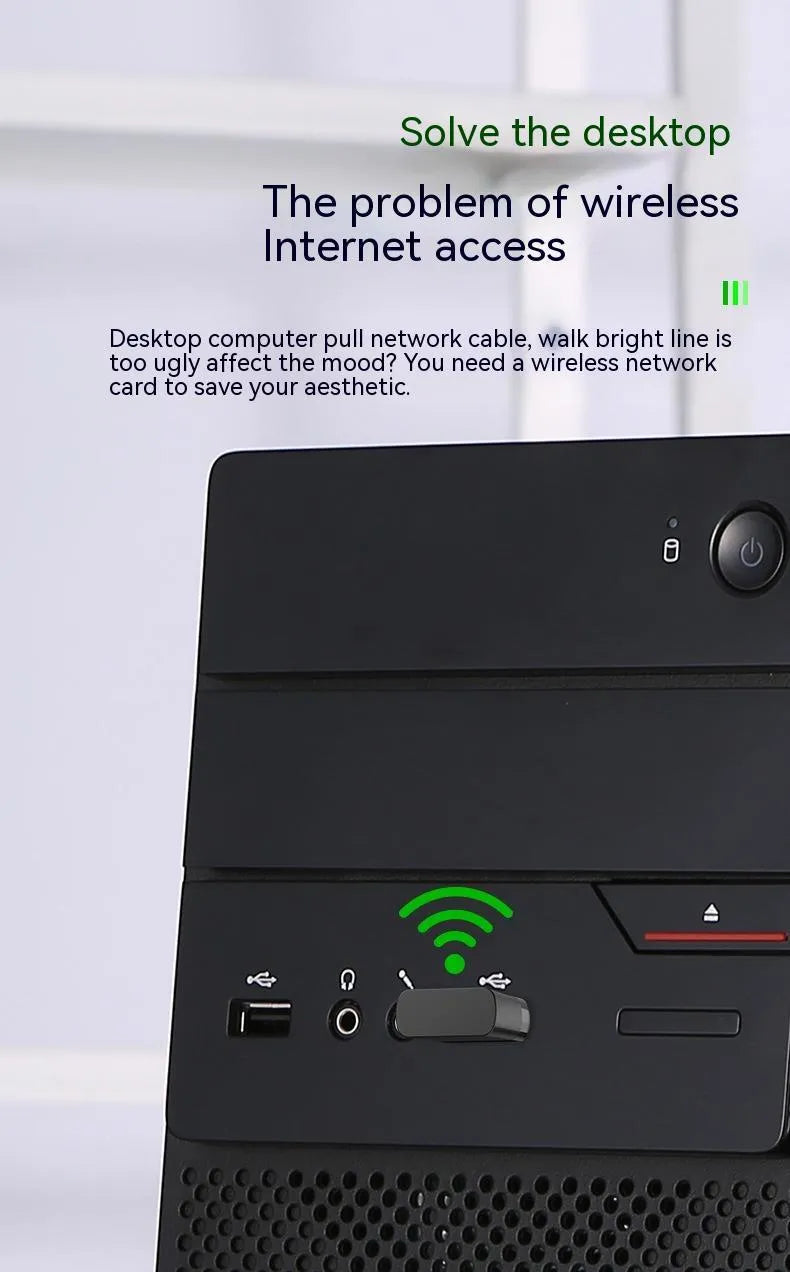 Black two-in-one USB network card with Bluetooth adapter showing nickel-plated wolf tooth connector