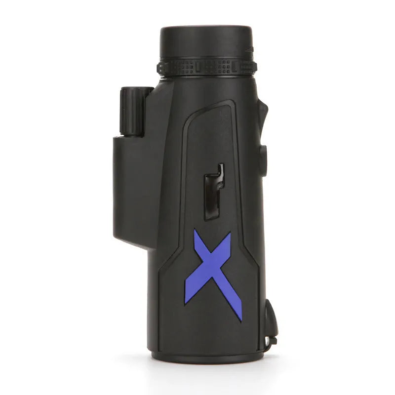 Black 20x50 monocular telescope with 12x magnification for outdoor use