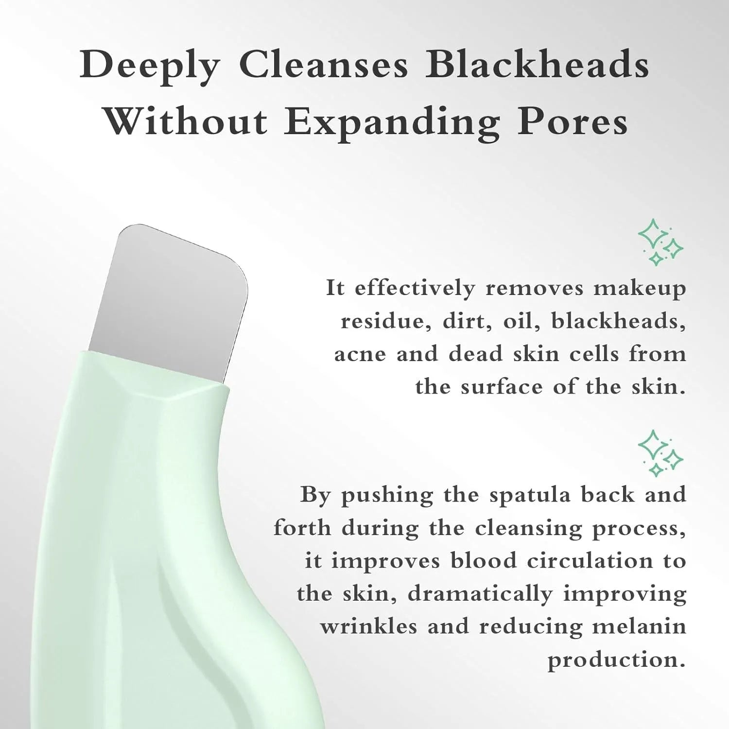 Stainless steel blackhead scraper tool with non-slip handle for facial pore cleaning