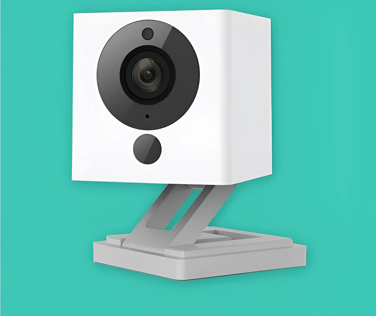 White compact indoor WiFi security camera with 1080P resolution and night vision