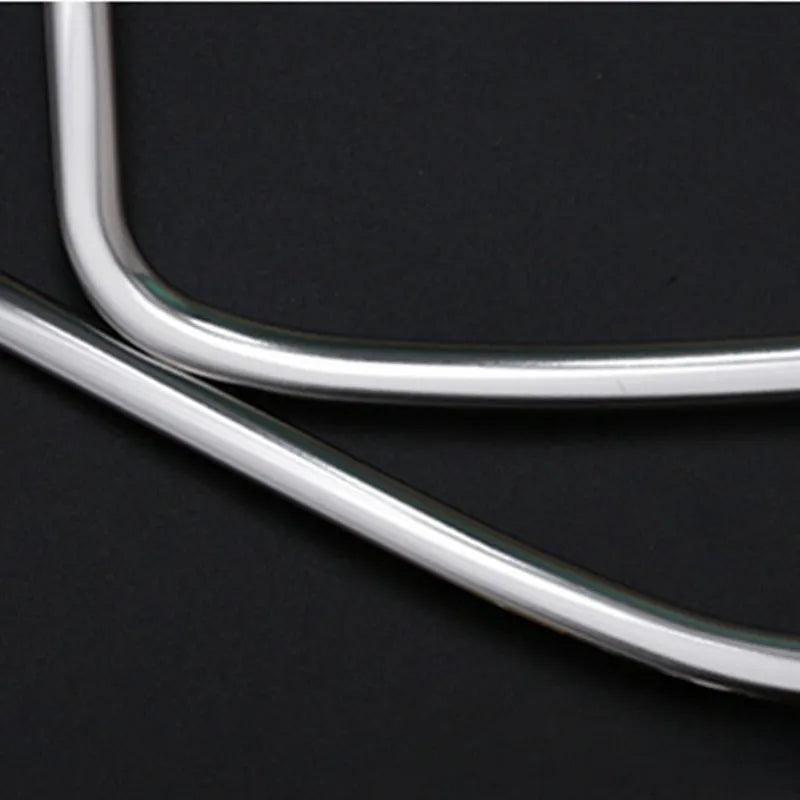 Two silver 304 stainless steel audio frame trim pieces for ROOX 40 Series car doors